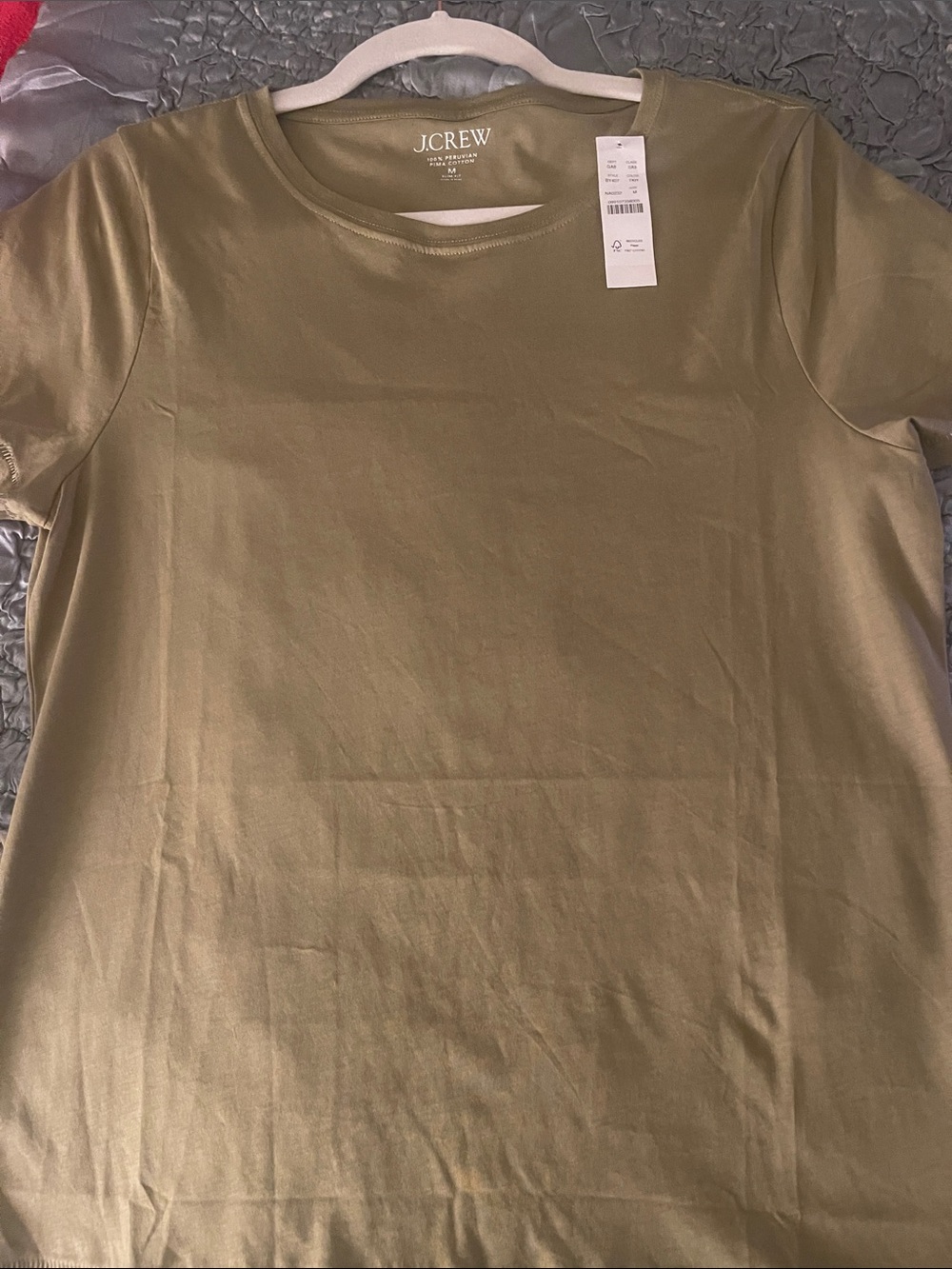 J.Crew Olive Green Short-Sleeve Crewneck Tee Size M